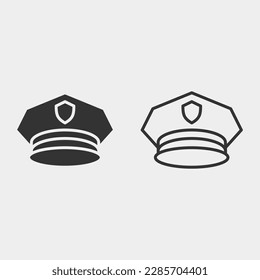 Police_cap vector icon illustration sign