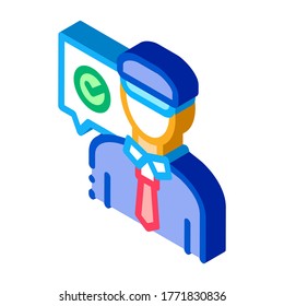 Policeman Access Icon Vector. Isometric Policeman Access sign. color isolated symbol illustration