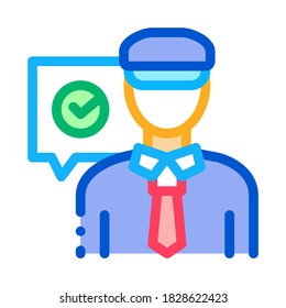 Policeman Access Icon Vector. Outline Policeman Access Sign. Isolated Contour Symbol Illustration
