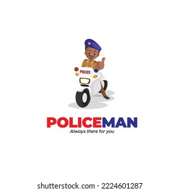 El policía siempre está ahí para usted la plantilla de logotipo de mascota vector.