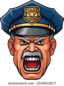 A policeman angry police man cartoon character cop illustration