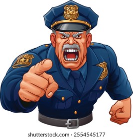 A policeman angry police man cartoon character cop illustration