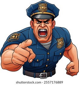 A policeman angry police man cartoon character cop illustration