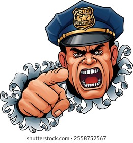 A policeman angry police man cartoon character cop illustration