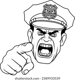 A policeman angry police man cartoon character cop illustration