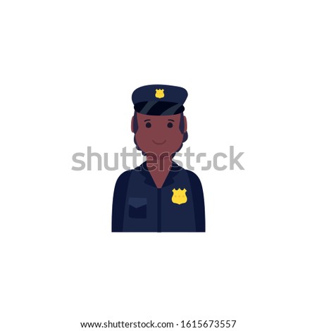 Policeman avatar design, Workers actions working occupation jobs proffesional employee service and labor theme Vector illustration