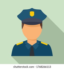 Policeman avatar icon. Flat illustration of policeman avatar vector icon for web design