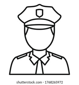 Policeman avatar icon. Outline policeman avatar vector icon for web design isolated on white background