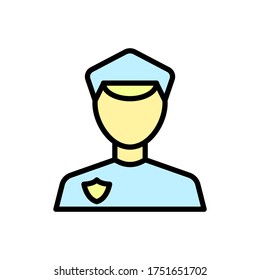 Policeman, avatar icon. Simple color with outline vector elements of firefighters icons for ui and ux, website or mobile application