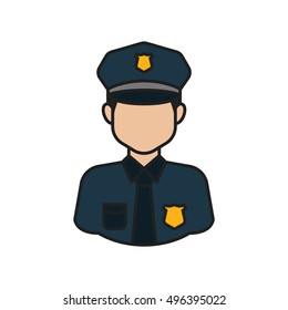 Policeman Avatar Thin Line Icon