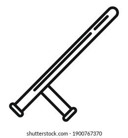 Icono del bastón de policía. Icono de vector de batata de policía de contorno para diseño web aislado en fondo blanco