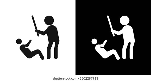 Policeman beating Protest icon logo set vector