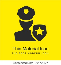 Policeman bright yellow material minimal icon or logo design