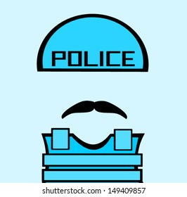 policeman with bulletproof vest
