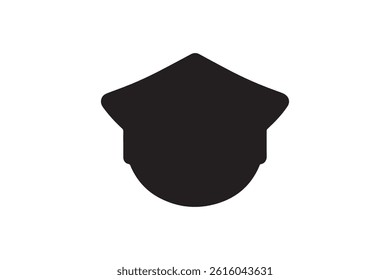 Policeman cap icon vector silhouette illustration