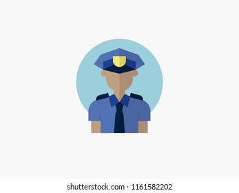 policeman cartoon avatar flat design icon