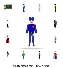 policeman cartoon  icon. Detailed set of color profession icons. Premium graphic design. One of the collection icons for websites, web design, mobile app