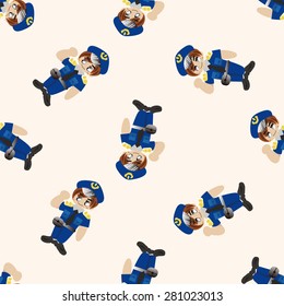 policeman , cartoon seamless pattern background