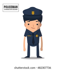 Policeman character design,vector illustration
