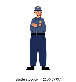 policeman character profession icon isolated