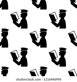 policeman checks documents icon. Element of Oil icons for mobile concept and web apps. Pattern repeat seamlesspoliceman checks documents icon can be used for web and mobile on white background