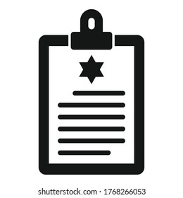 Policeman clipboard icon. Simple illustration of policeman clipboard vector icon for web design isolated on white background