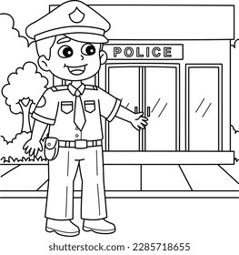 Policeman Coloring Page for Kids