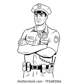 policeman clip art black and white