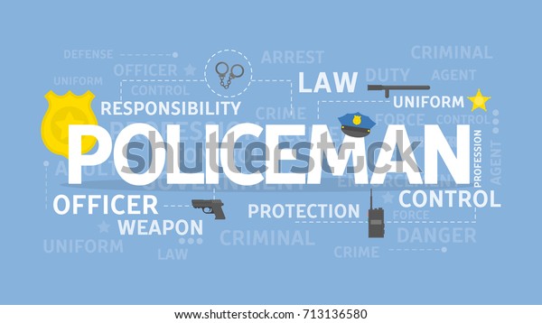 Policeman concept illustration. Law and order,\
officer and control.