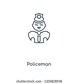 Policeman concept line icon. Linear Policeman concept outline symbol design. This simple element illustration can be used for web and mobile UI/UX.