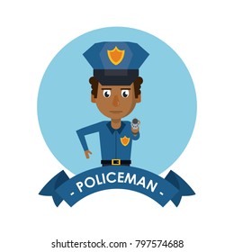 Policeman cute cartoon