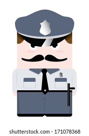 Policeman in cute cartoon style.