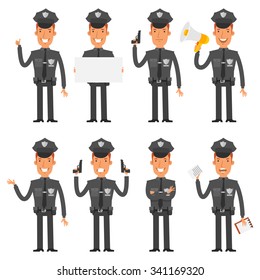Policeman in different poses