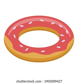 Policeman donut icon. Isometric of policeman donut vector icon for web design isolated on white background