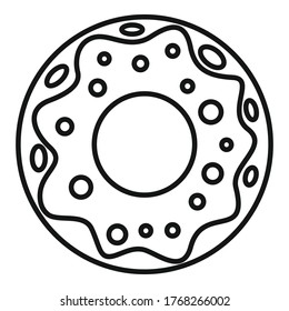 Policeman donut icon. Outline policeman donut vector icon for web design isolated on white background