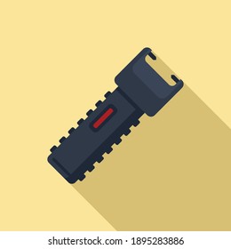 Policeman electroshocker icon. Flat illustration of policeman electroshocker vector icon for web design