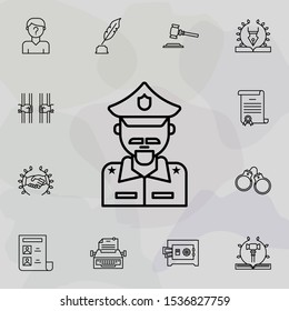 Policeman, emblem icon. Universal set of law and justice for website design and development, app development