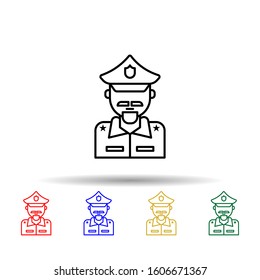 Policeman, emblem multi color style icon. Simple thin line, outline vector of law and justice icons for ui and ux, website or mobile application