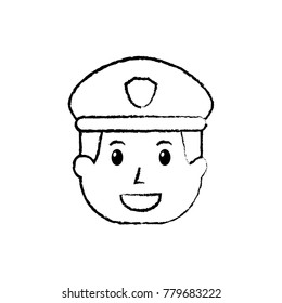 policeman face happy authority character