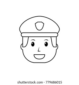 policeman face happy authority character