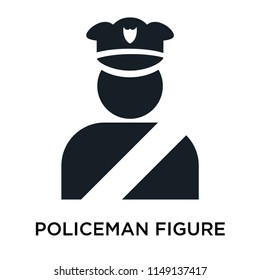 Policeman figure icon vector isolated on white background for your web and mobile app design, Policeman figure logo concept