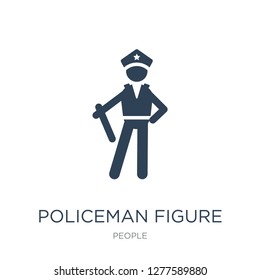 policeman figure icon vector on white background, policeman figure trendy filled icons from People collection, policeman figure vector illustration