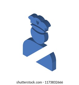 Policeman figure isometric left top view 3D icon