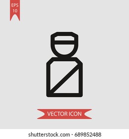 Policeman figure vector icon  illustration symbol