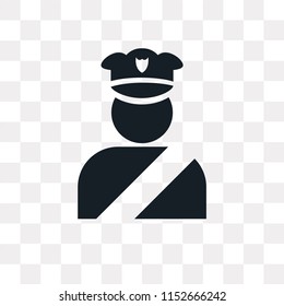 Policeman figure vector icon isolated on transparent background, Policeman figure logo concept