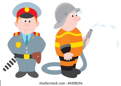 Policeman And Fireman