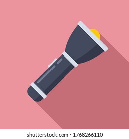 Policeman flashlight icon. Flat illustration of policeman flashlight vector icon for web design
