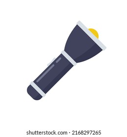 Policeman flashlight icon. Flat illustration of policeman flashlight vector icon isolated on white background