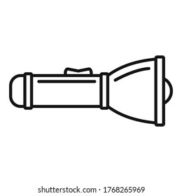 Policeman flashlight icon. Outline policeman flashlight vector icon for web design isolated on white background