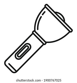 Policeman flashlight icon. Outline policeman flashlight vector icon for web design isolated on white background